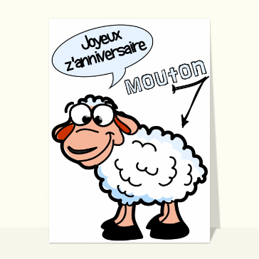 Carte d'anniversaire du mouton