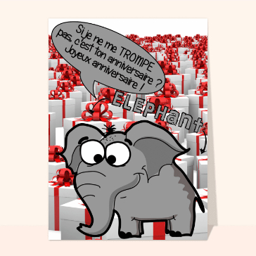 L'anniversaire par l'éléphant