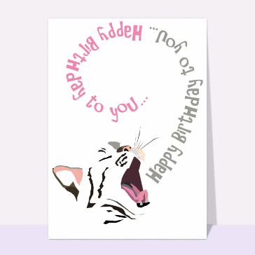 Carte anniversaire animaux : Happy birthday to you petit chat