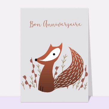 Carte anniversaire animaux : Bon anniversaire et petit écureuil