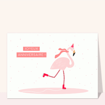 Carte anniversaire animaux : Joyeux anniversaire flamant rose frileux