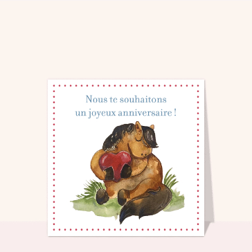 Carte anniversaire animaux : Joyeux anniversaire petit poney