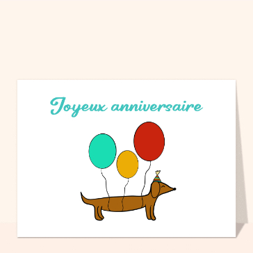 Anniversaire : Joyeux anniversaire petit chien et ses ballons