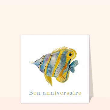 Carte anniversaire animaux : Joyeux anniversaire joli poisson