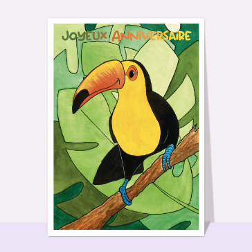Carte Joyeux anniversaire Toucan