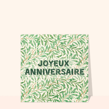 Carte anniversaire fleurs joyeux anniversaire