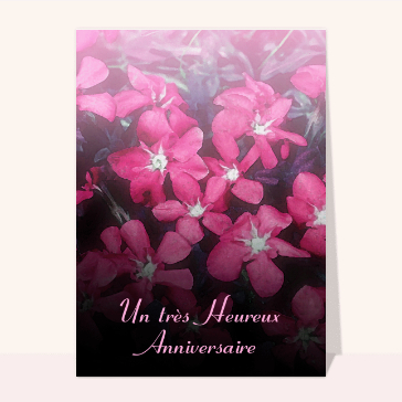 Carte anniversaire fleurs : Heureux anniversaire à l'aquarelle