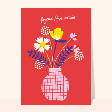 Carte Bouquet joyeux anniversaire