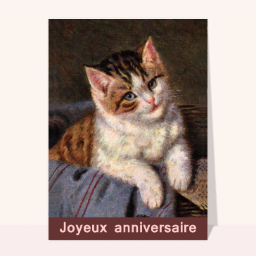 Carte anniversaire chat : Joyeux anniversaire gros matou