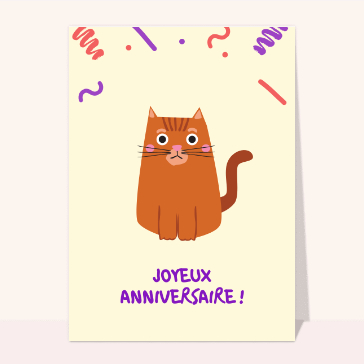 Carte anniversaire chat : Joyeux anniversaire chat rigolo