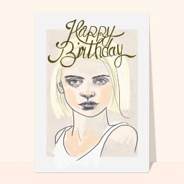Carte anniversaire 20 ans : Anniversaire jeune fille blonde