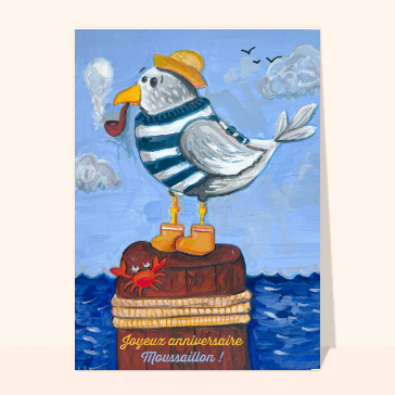Carte anniversaire enfant joyeux anniversaire moussaillon