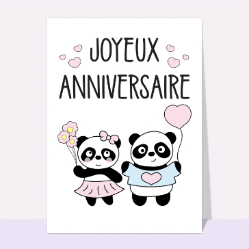 Anniversaire : Joyeux anniversaire pandas mignons