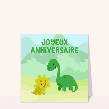 Carte Joyeux anniversaire petits dinosaures