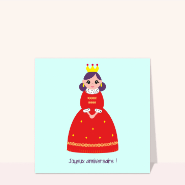 Carte anniversaire enfant : Joyeux anniversaire avec une princesse
