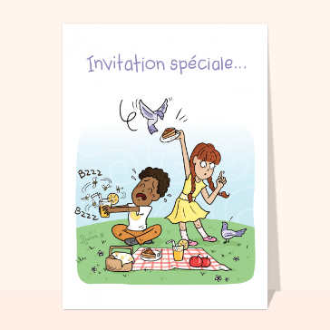 Carte Invitation spéciale pique-nique d`anniversaire