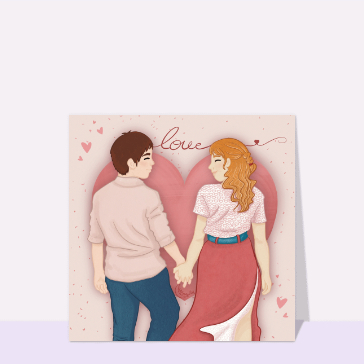 Carte St Valentin originale : Love dans un coeur