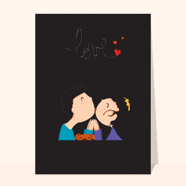 Carte St Valentin originale : Deux amoureux