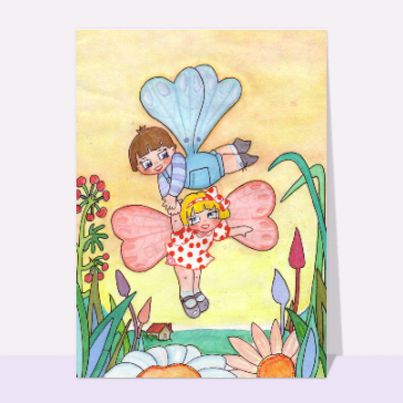 Carte Saint-Valentin mignonne : Papillons amoureux
