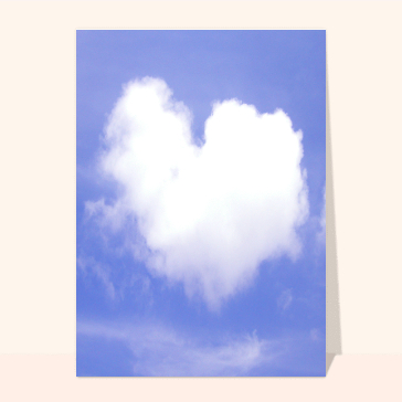 Carte avec coeurs : Coeur de nuages
