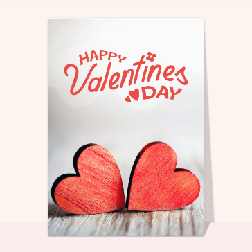Happy Valentine`s day coeurs en bois Cartes je t'aime en plusieurs langues