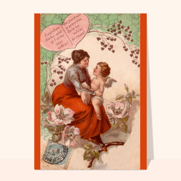 Carte ancienne Saint Valentin : Carte ancienne Cupidon