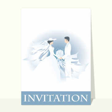 Mariages : Invitation de mariage bleu