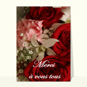 Mariages : Grosses roses remerciement mariage