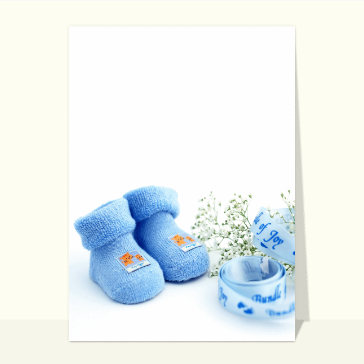 Faire-part naissance garçon mignonnettes chaussettes pour un petit garçon