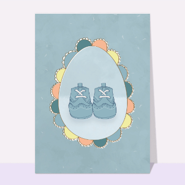 Faire-part de naissance : Petits souliers bleus pour un charmant garcon