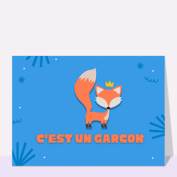 Petit renard est arrivé dans notre vie Faire-part naissance garçon