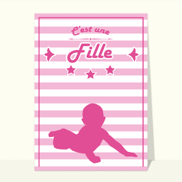 Faire-part naissance fille message d'amour pour un doux bébé fille