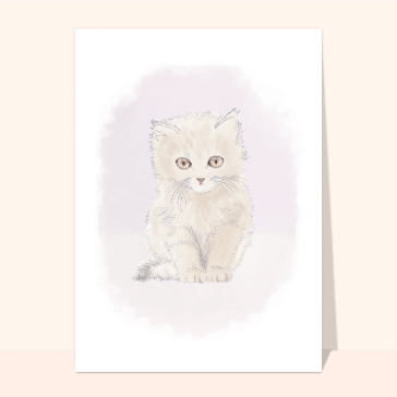 Carte Petit chat doux pour une nouvelle vie