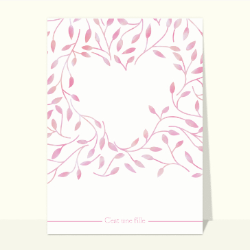 Carte Douceur florale pour notre petite fille