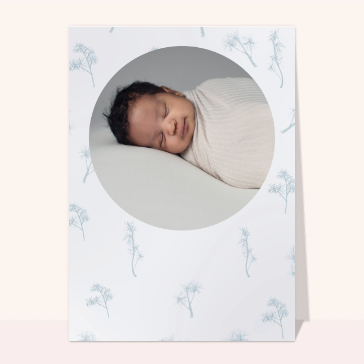 Tendresse florale pour un nouveau-né Faire-part naissance personnalisés