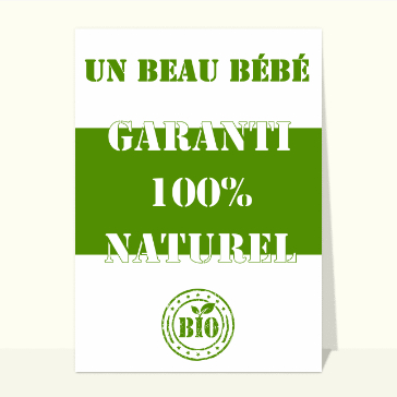 Carte Un beau bébé bio à croquer !