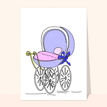 faire-part naissance généraliste chariot d'éveil pour l'arrivée de bébé