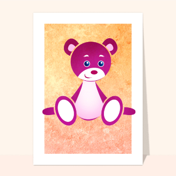 Carte Mon petit ours en peluche rose