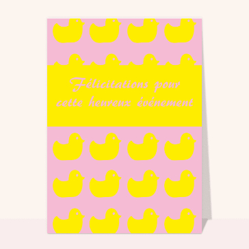 Carte félicitations naissance fille cadeaux jaunes pour un doux printemps