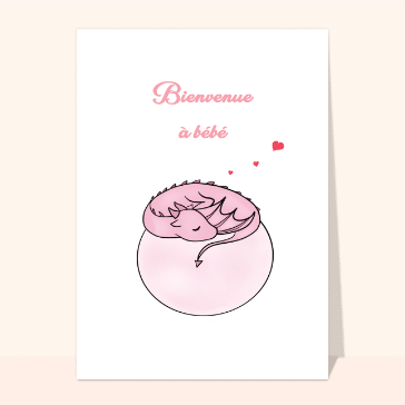 Carte Douceur rose pour un nouveau-né fille