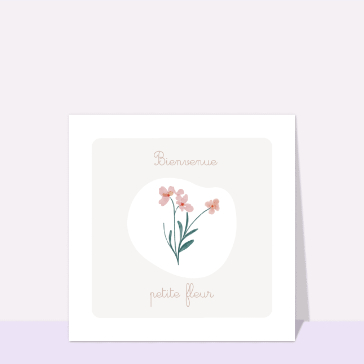 Carte félicitation naissance : Une petite fleur pour notre bébé fille