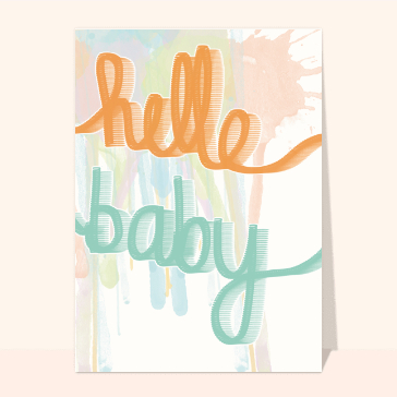 Félicitations naissance : Hello petit trésor coloré