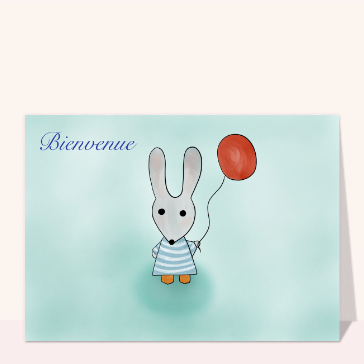 Carte Un lapin heureux pour le nouveau né