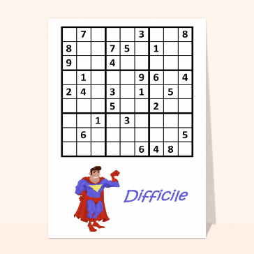 Sudoku superman difficile cartes sudokus
