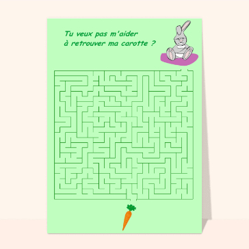 carte labyrinthe : Labyrinthe trouve la carotte