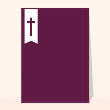 faire-part de décès : Une simple croix sur un fond violet