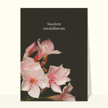 Carte condoléances fleurs : Jolies fleurs et condoléances