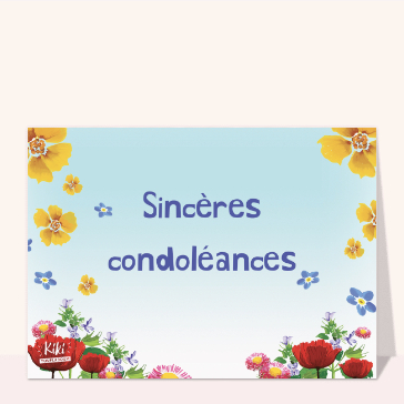 Carte condoléances fleurs : Condoléances et fleurs de printemps