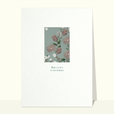 carte condoléances : Condoléances avec motif floral