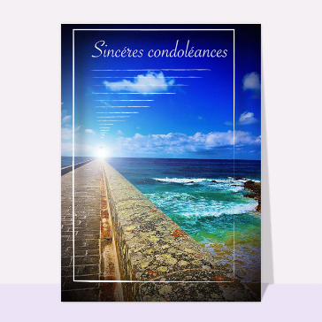 carte condoléances : Sincères condoléances en bord de mer